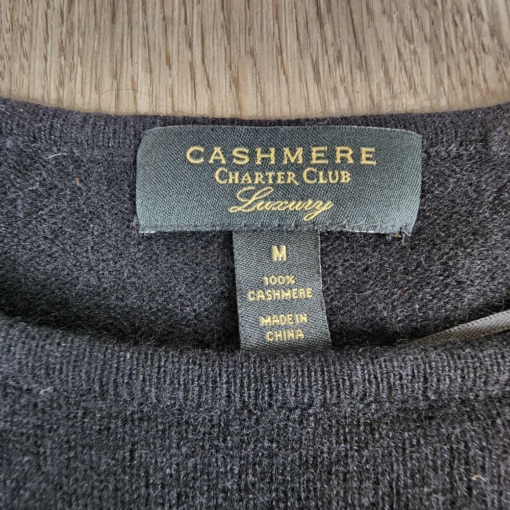 Charter Club 100% Cashmere Ruffle Bell Sleeve Sweater Size M - Picture 8 of 8